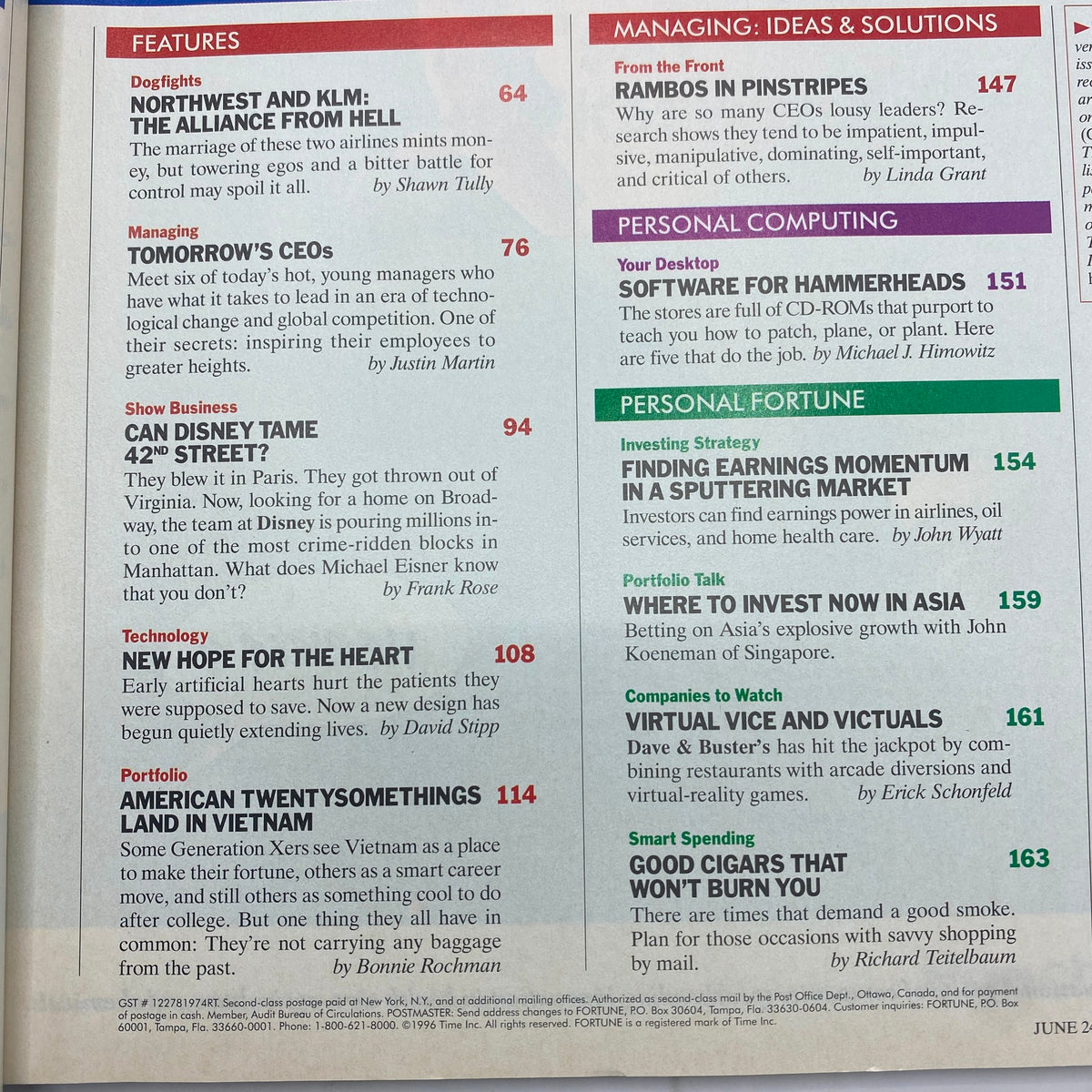 Fortune Magazine June 24, 1996 Lee Iacocca, How I Flunked Retirement