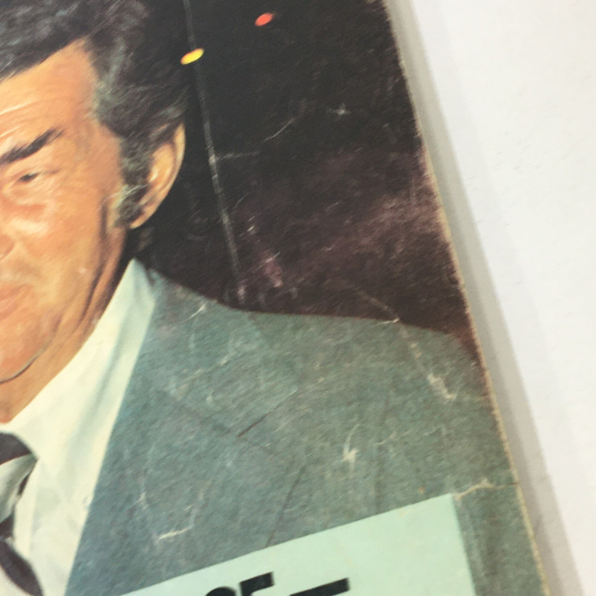 Detail shot of a man featured in VTG TV Radio Talk Magazine January 1974. The image emphasizes the subject's expression and attire, part of a cultural snapshot from the magazine.
