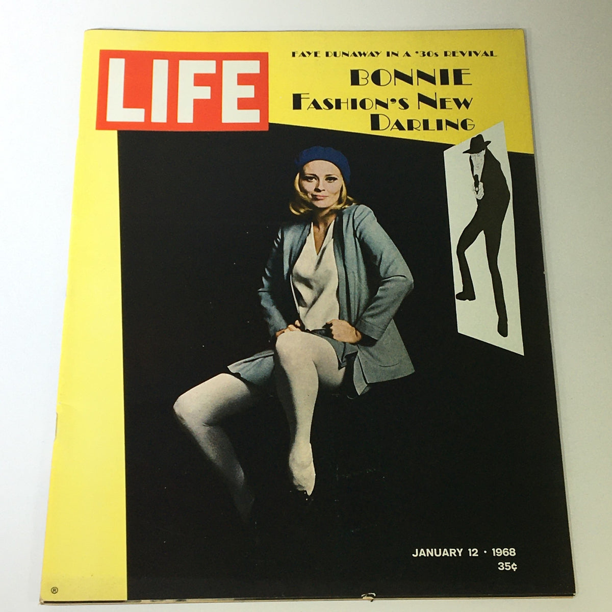 Vintage Life Magazine cover from January 12, 1968 featuring Kaye Dunaway, showcasing fashion and an artistic design typical of the late 1960s.