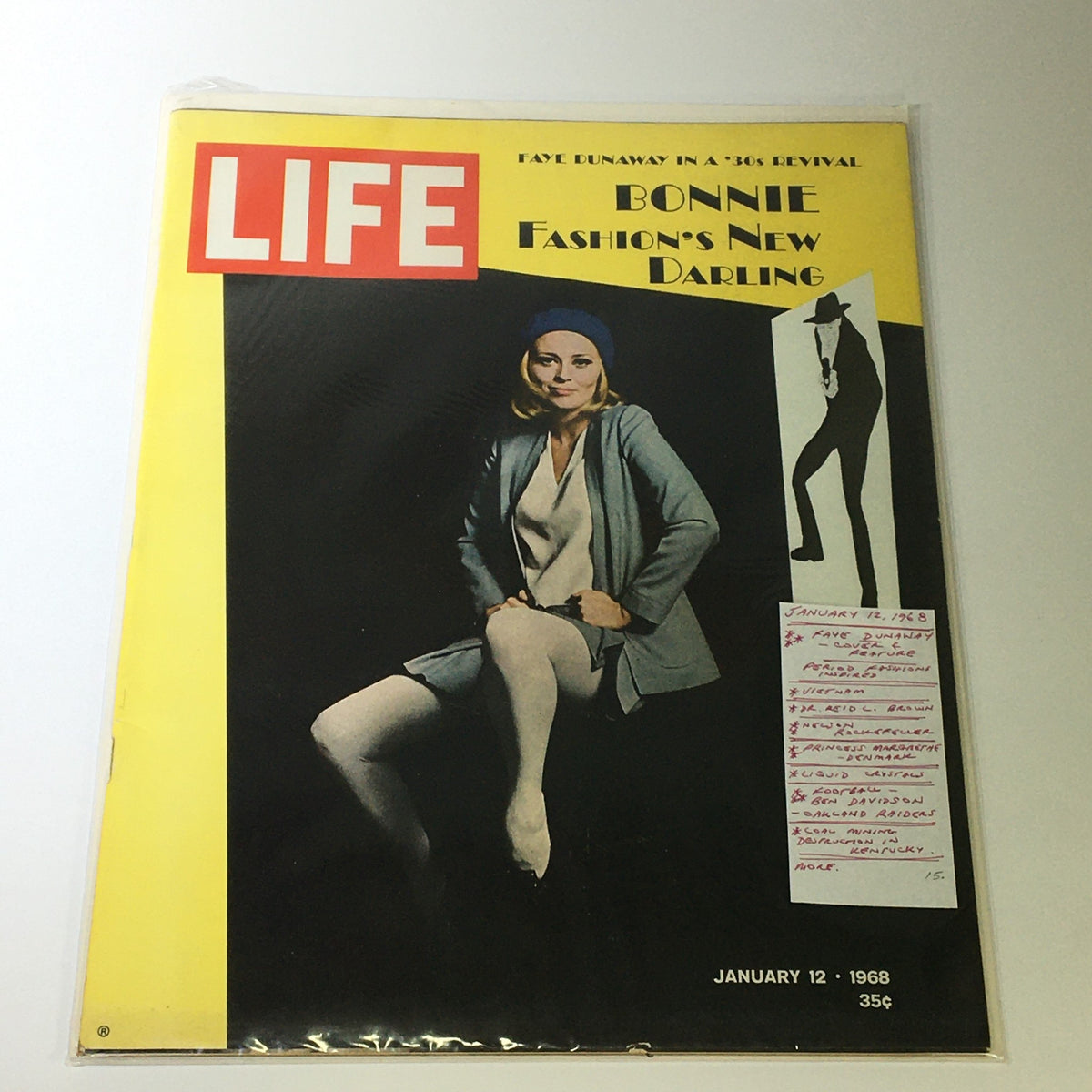 Cover of VTG Life Magazine January 12 1968 featuring Kaye Dunaway, highlighting fashion and culture of the 1960s.