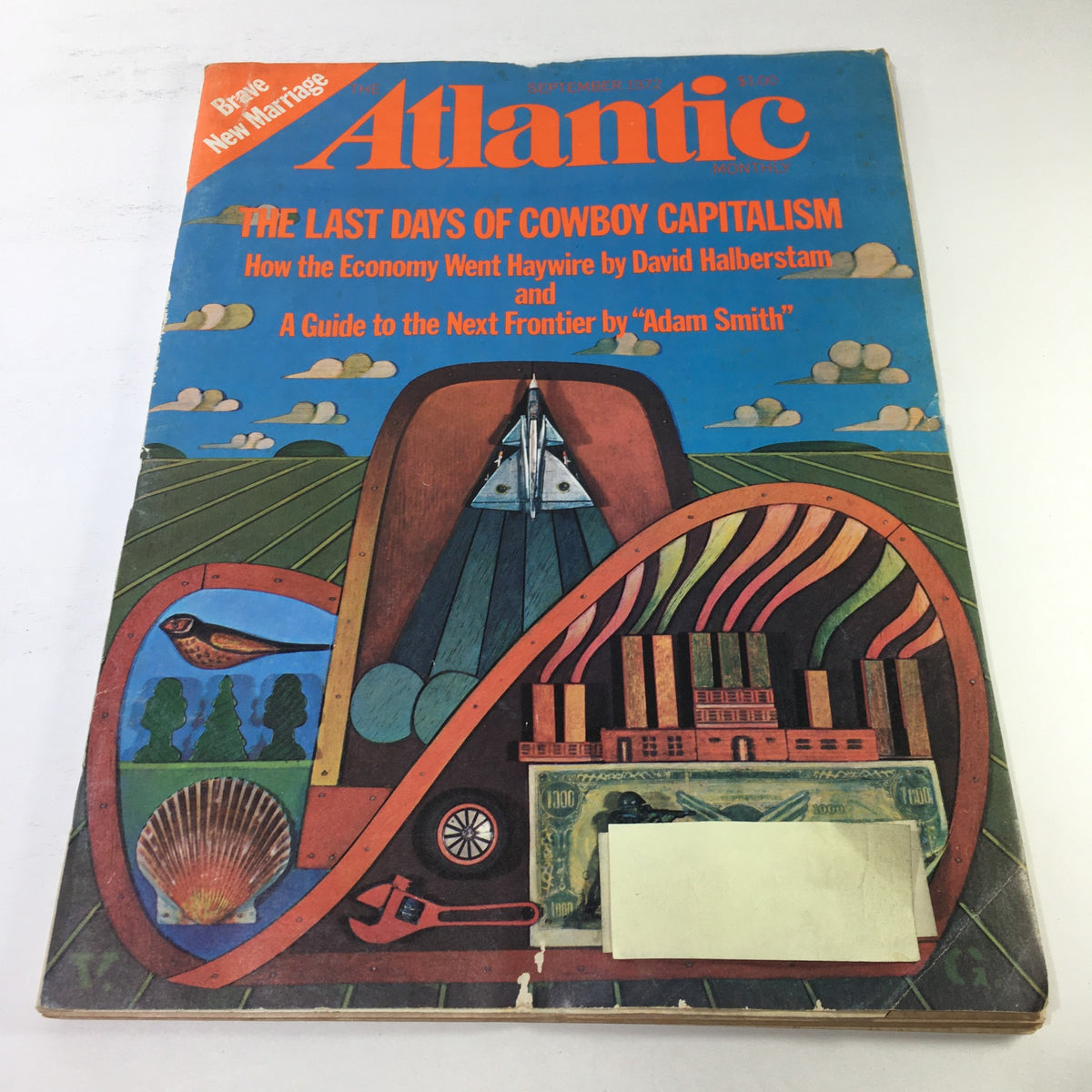 The Atlantic Magazine September 1972 issue featuring the cover story 'The Last Days Of Cowboy Capitalism,' showcasing a colorful design with elements representing American economy and culture.