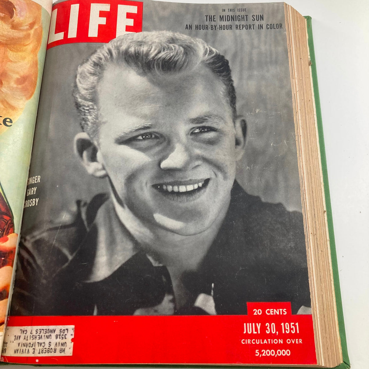 Cover of VTG 1951 Bound Life Magazine featuring Gary Crosby, from July 30, 1951.