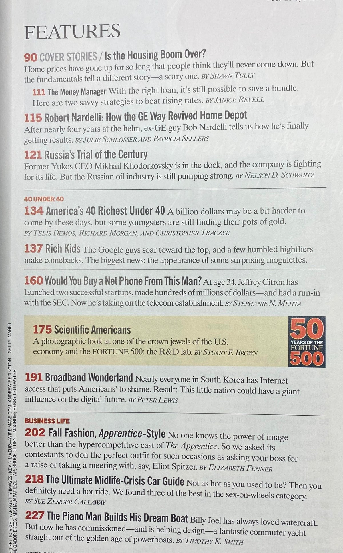 Inside features of Fortune Magazine September 20, 2004, including articles on Robert Nardelli and strategies on beating rising rates in the real estate market.