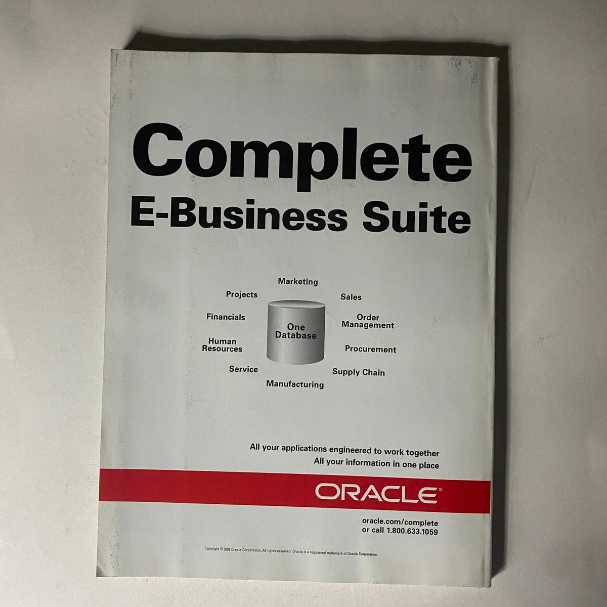 Back cover of Fortune Magazine June 9, 2003, featuring an advertisement for Oracle's Complete E-Business Suite, demonstrating business solutions in a competitive landscape.