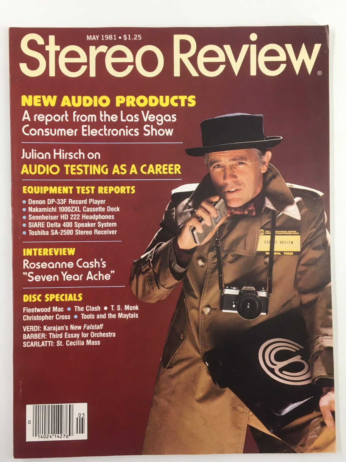 Cover of the Stereo Review Magazine from May 1981, showcasing an interview with Roseanne Cash about her hit single 'Seven Year Ache', featuring highlights on new audio products and industry insights.