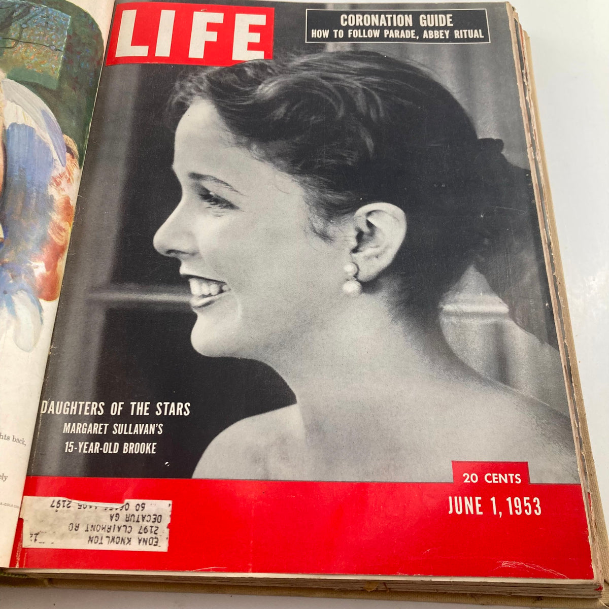 Cover of VTG 1953 Bound LIFE Magazine, June 1 issue featuring a smiling girl, represents nostalgia from the 1950s.
