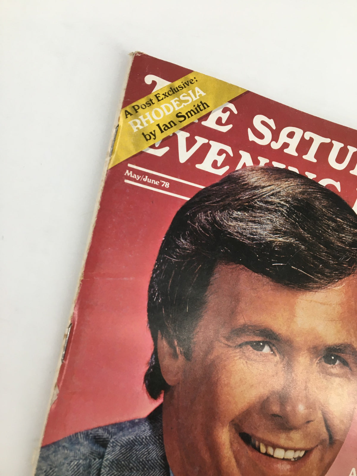 Close-up view of the May 1978 The Saturday Evening Post cover highlighting Tom Brokaw with a section detailing 'A Post Exclusive: RHODESIA by Ian Smith'.