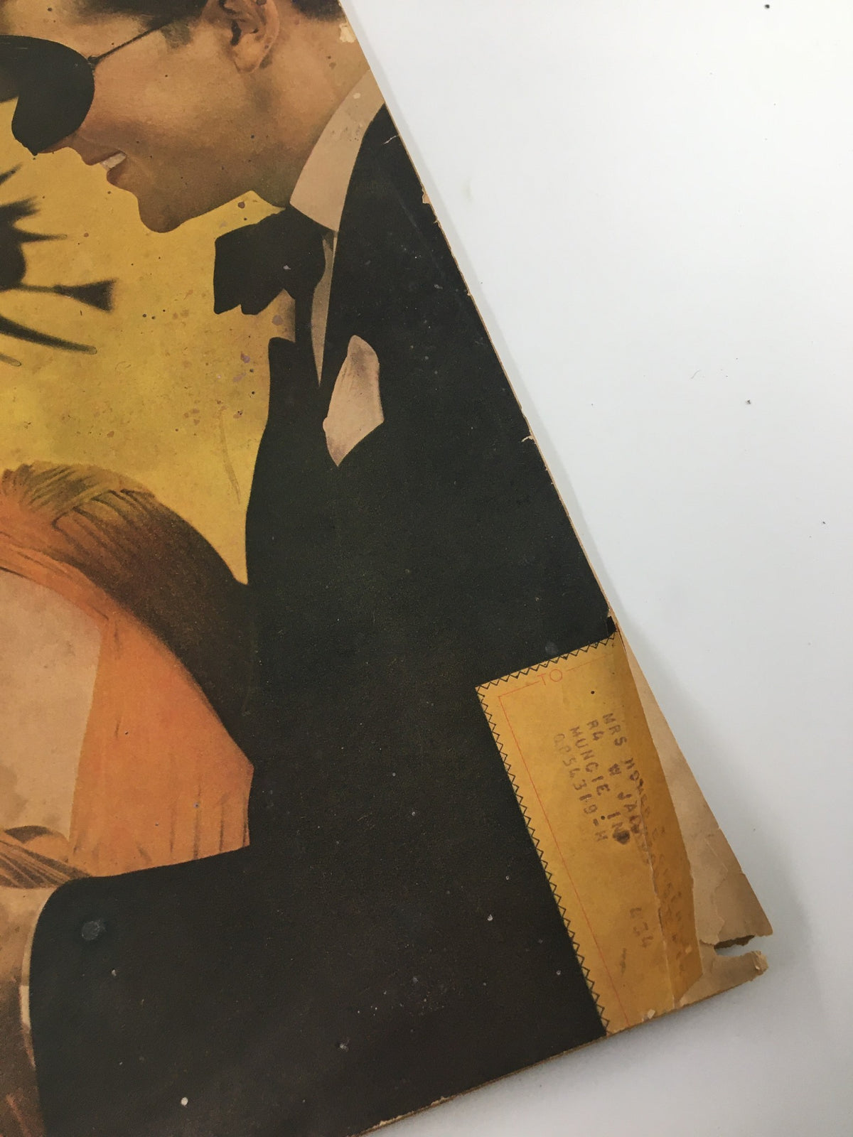 Close-up view of the cover of the vintage October 1941 issue of The Household Magazine, revealing address label and details, highlighting its collectible nature.