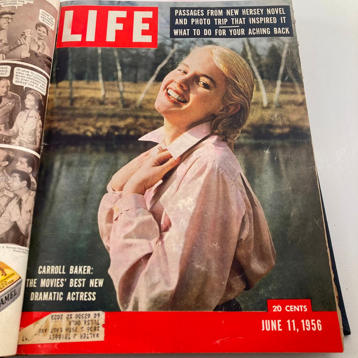 LIFE Magazine cover from June 11, 1956, showcasing actress Carroll Baker, highlighting her as 'The Movies' Best New Dramatic Actress.'