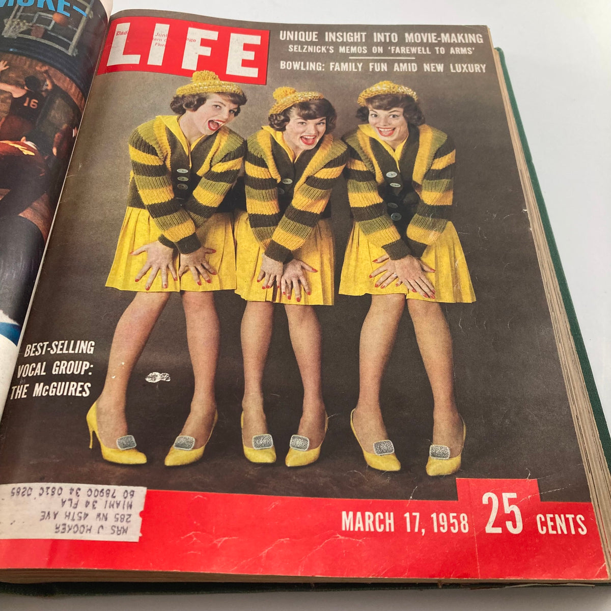 Cover of the March 17, 1958 issue of Bound Life Magazine highlighting the McGuire Sisters.