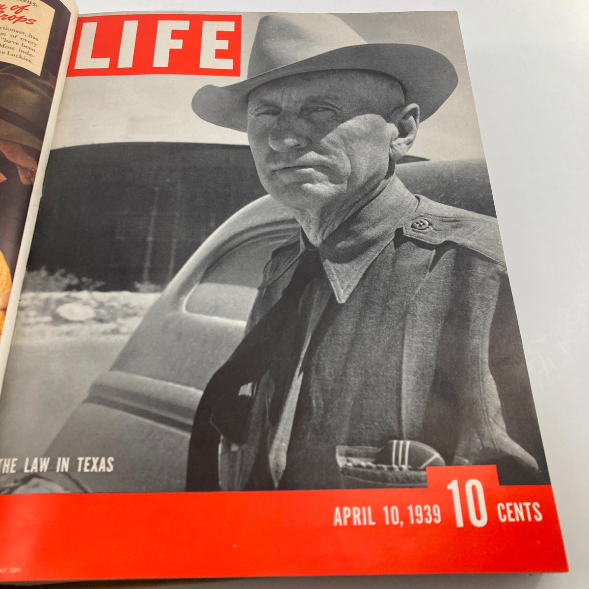VTG 1939 Bound Life Magazine - Cover of the April 10, 1939 issue highlighting a Texas Ranger, showcasing vintage Americana.
