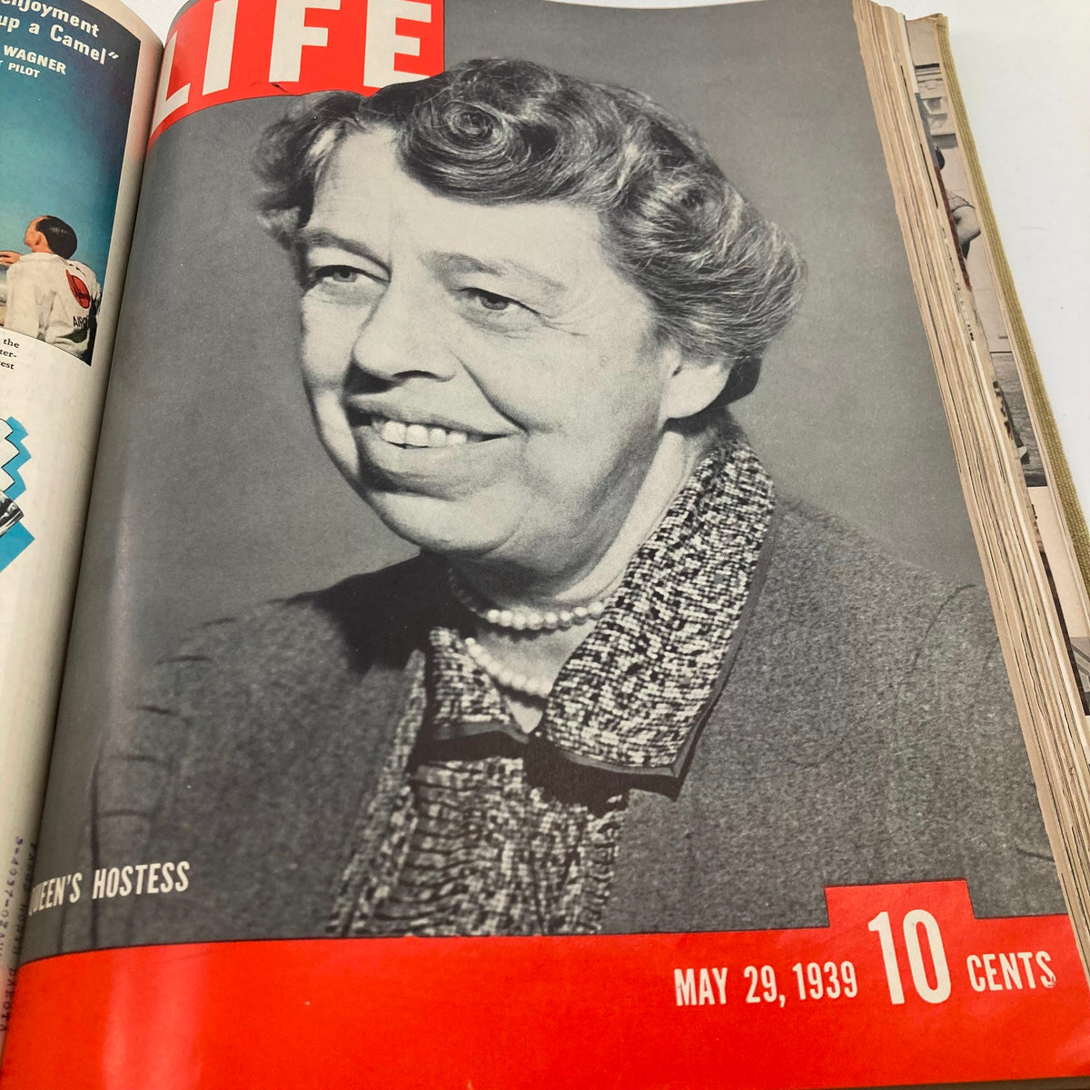VTG 1939 Bound Life Magazine featuring Eleanor Roosevelt on the cover from May 29, 1939.