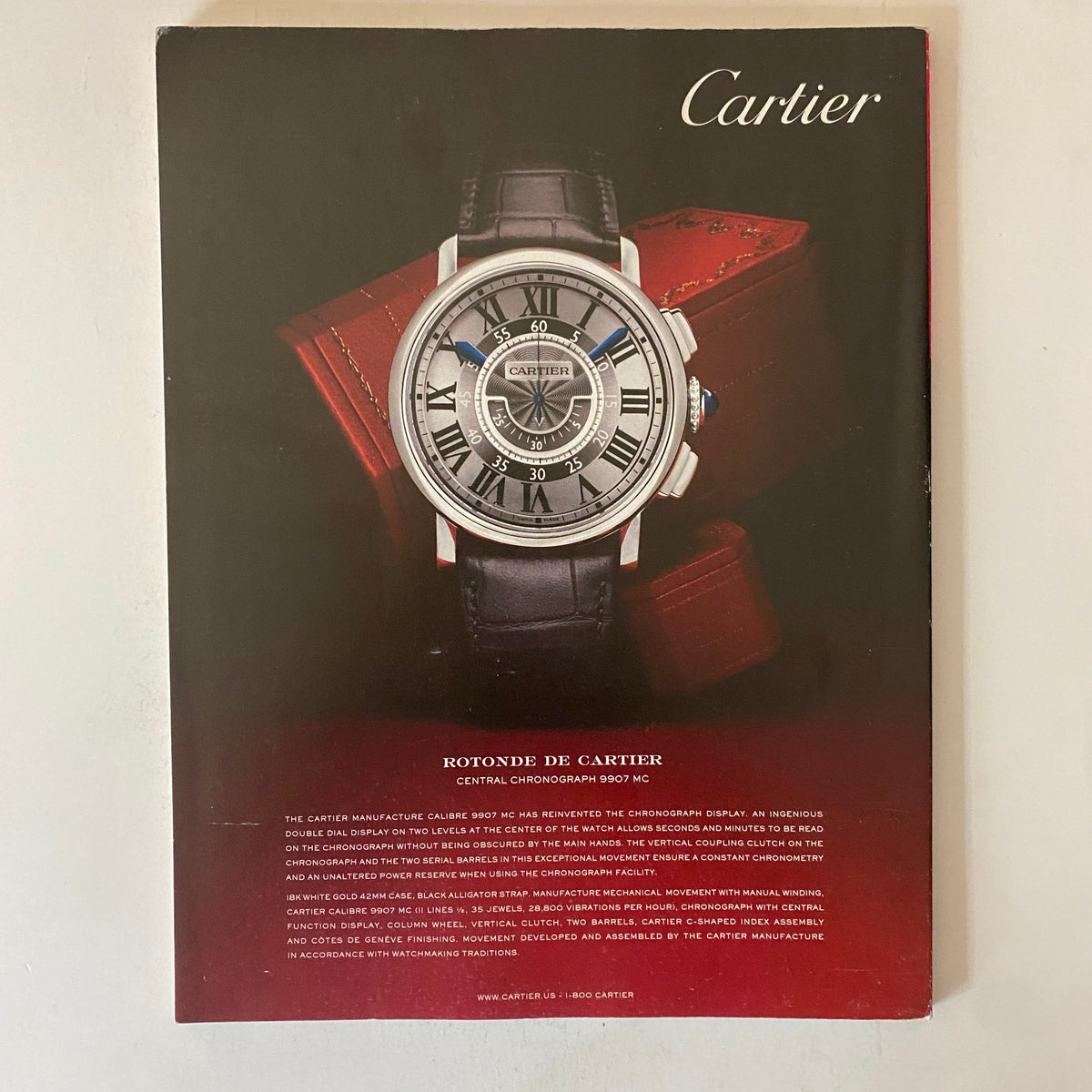 Cartier watch advertisement featuring the Rotonde de Cartier model, showcasing its elegant design and detailing, as seen in the Fortune Magazine, March 21, 2011 issue titled 'How Big Blue Got Super-Powered'.