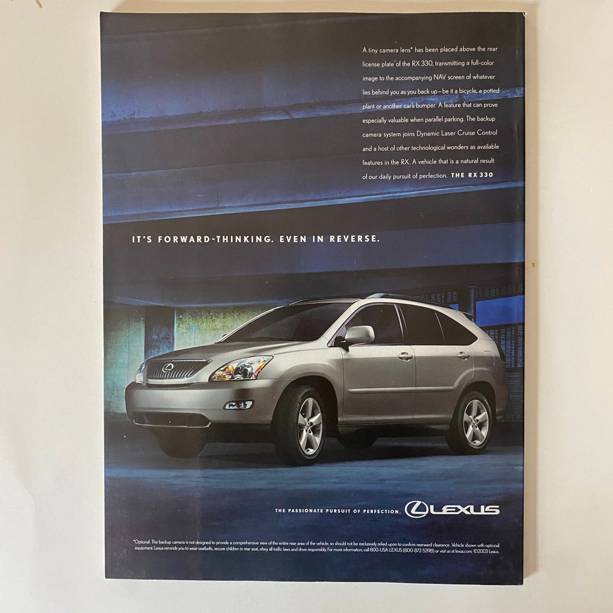 Back cover of Fortune Magazine featuring an advertisement for Lexus, emphasizing their forward-thinking vehicle design.