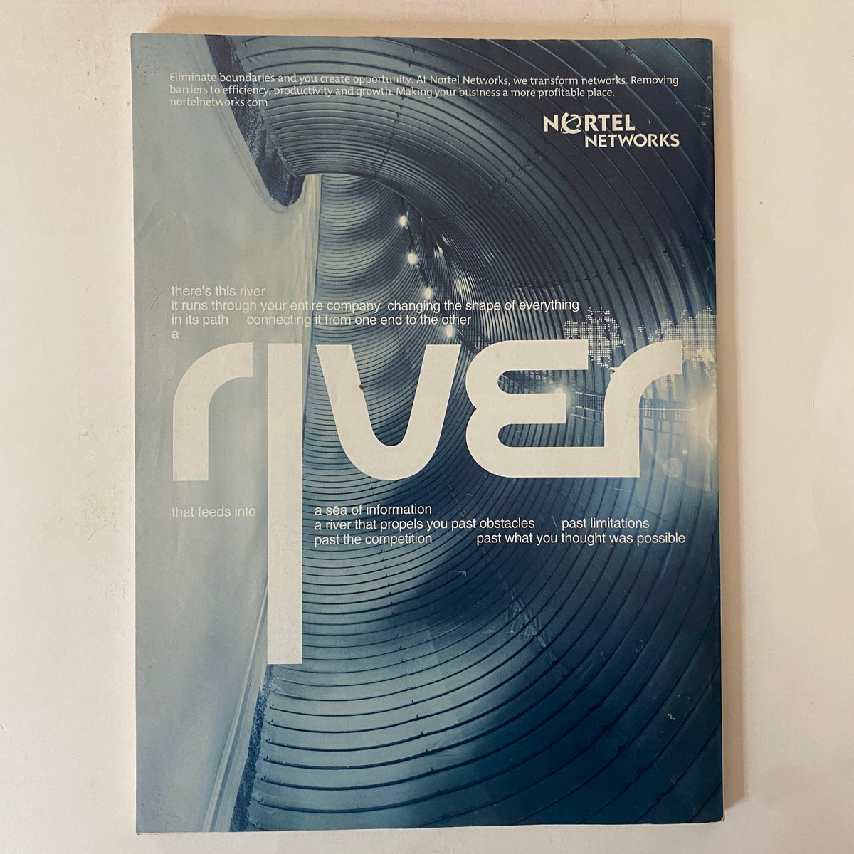 Back cover of Fortune Magazine, September 29, 2003, featuring an abstract design related to Nortel Networks and technology.