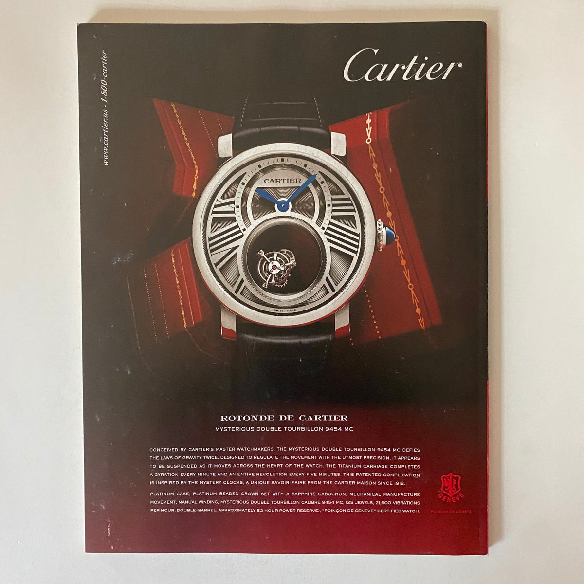 The back cover of Fortune Magazine featuring an advertisement for the Cartier Rotonde de Cartier watch, showcasing luxury and precision in design, from the June 10, 2013 issue.