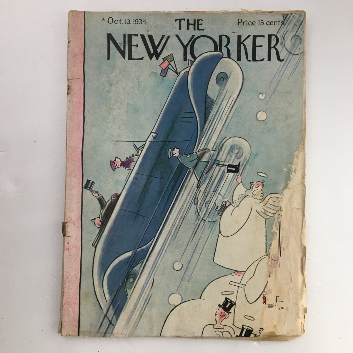 Cover of The New Yorker, October 13, 1934, featuring 'Highway Heaven' exhibit by Rea Irvin