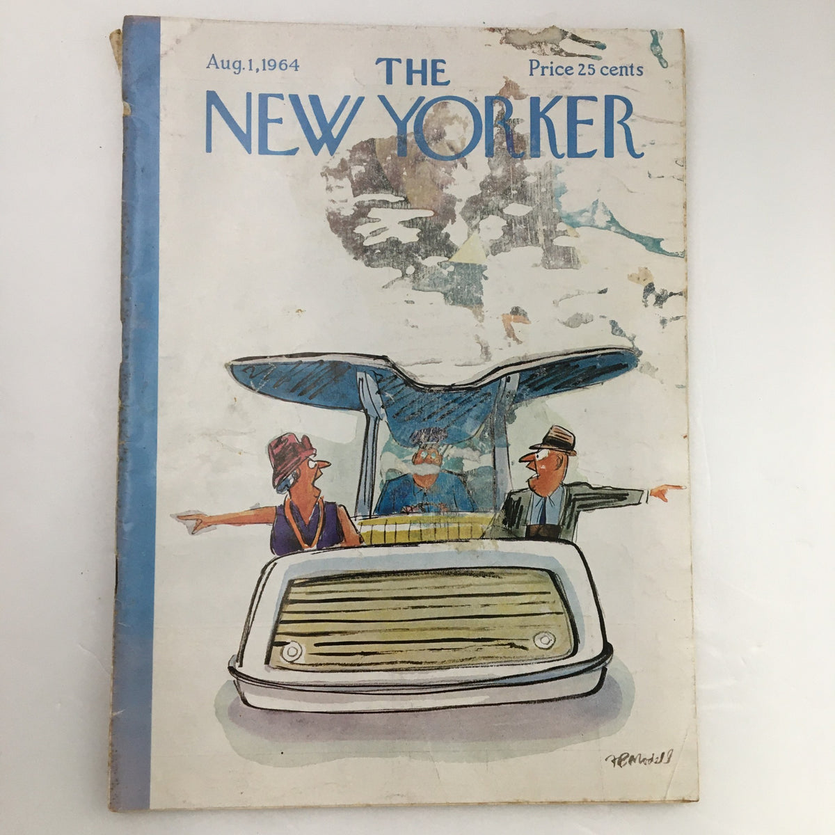 The New Yorker Magazine August 1 1964 full cover featuring an illustration by Frank Modell, depicting a humorous scene with two characters interacting near a vehicle.