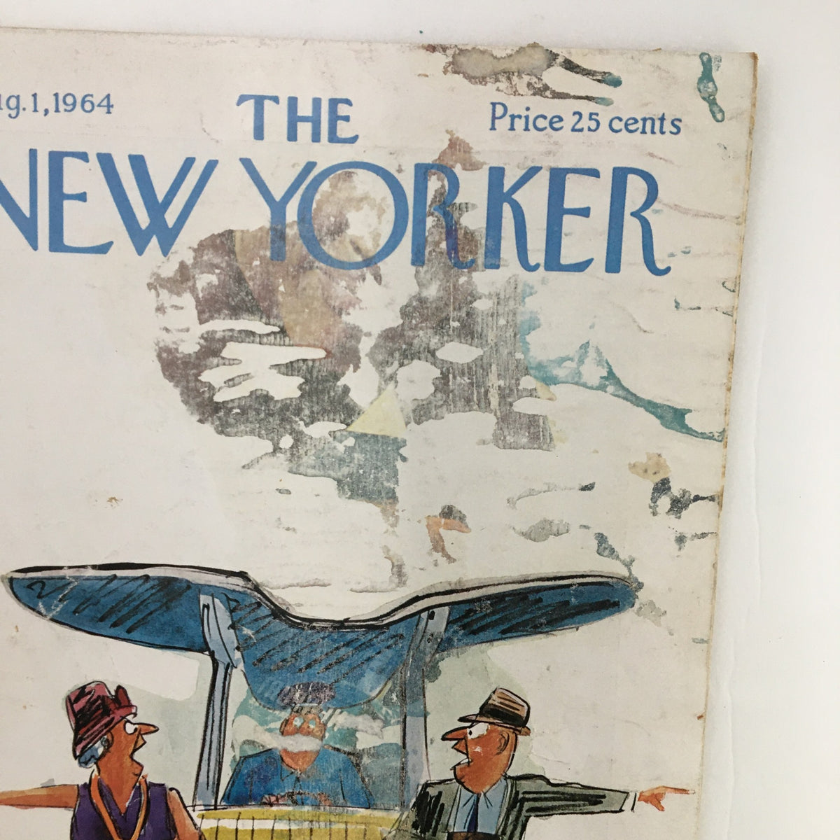 Close-up of The New Yorker Magazine August 1 1964 cover, showcasing the illustrated artwork by Frank Modell and the magazine title.