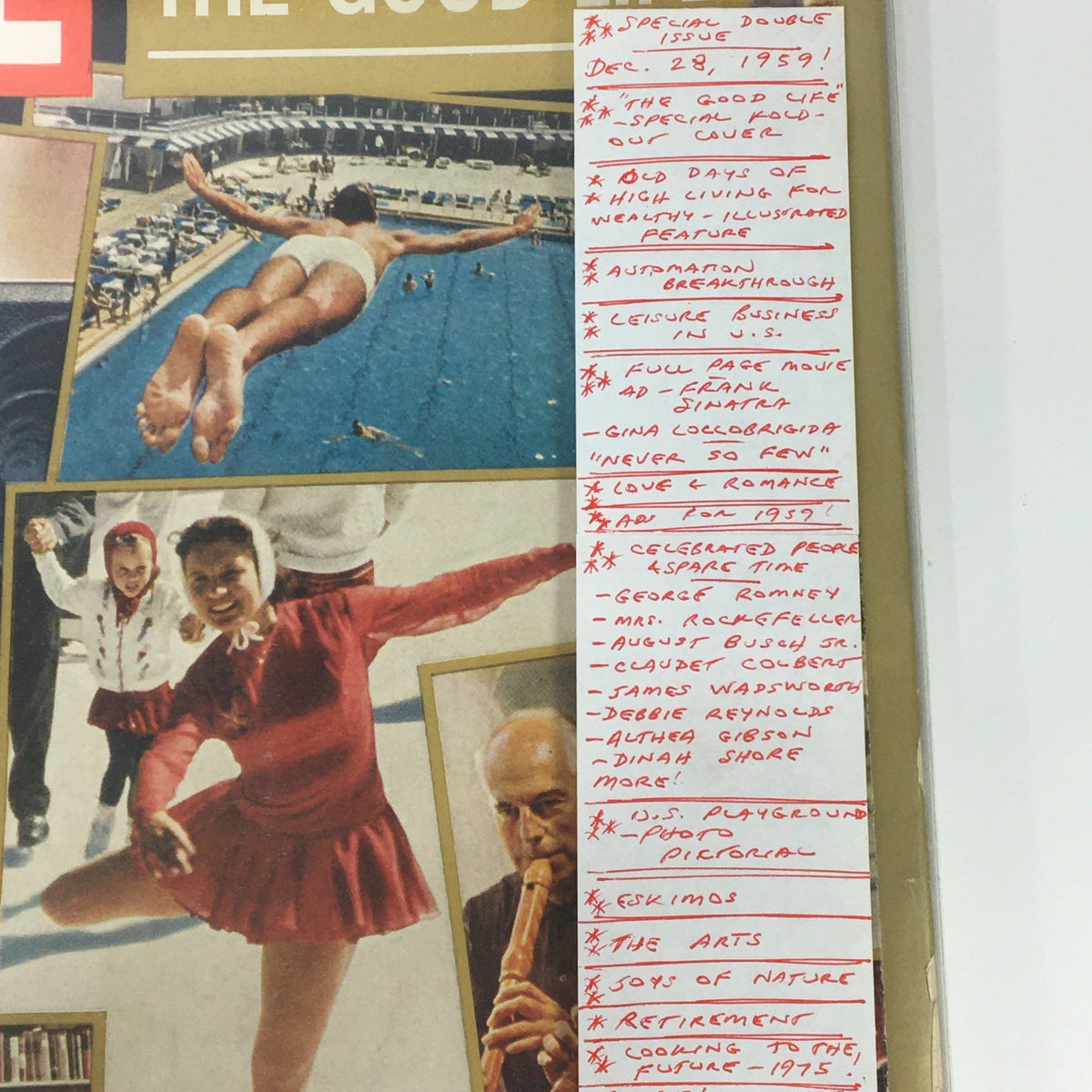 Life Magazine December 28, 1959 - The Good Life Special Fold Out, Newsstand Edition, Good Condition