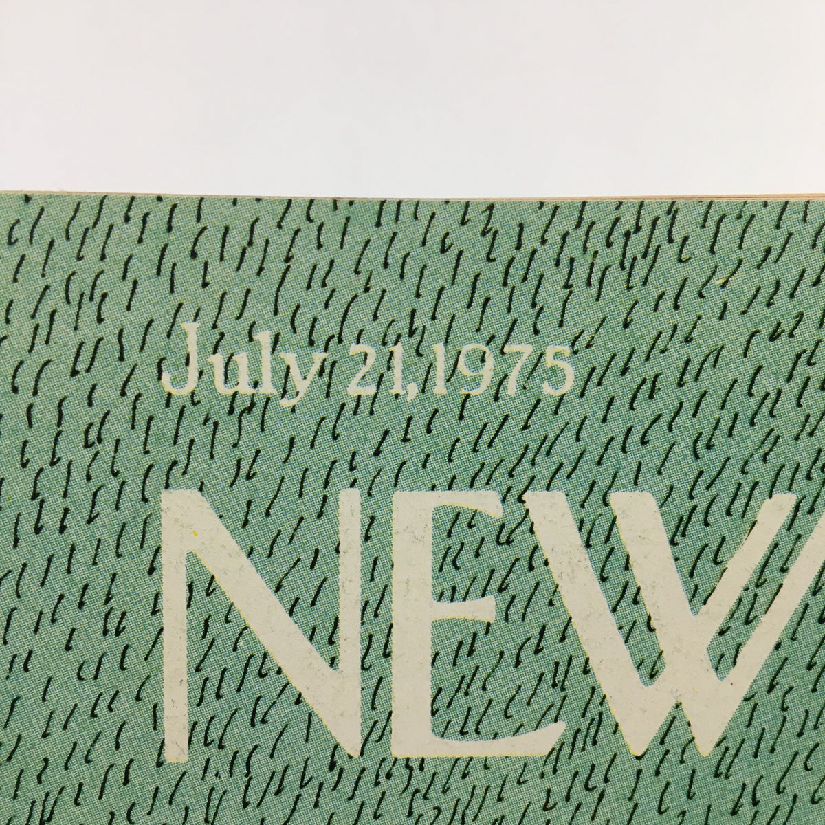 Close-up of the publication date on The New Yorker Magazine July 21, 1975, highlighting the date prominently on the illustrated cover.