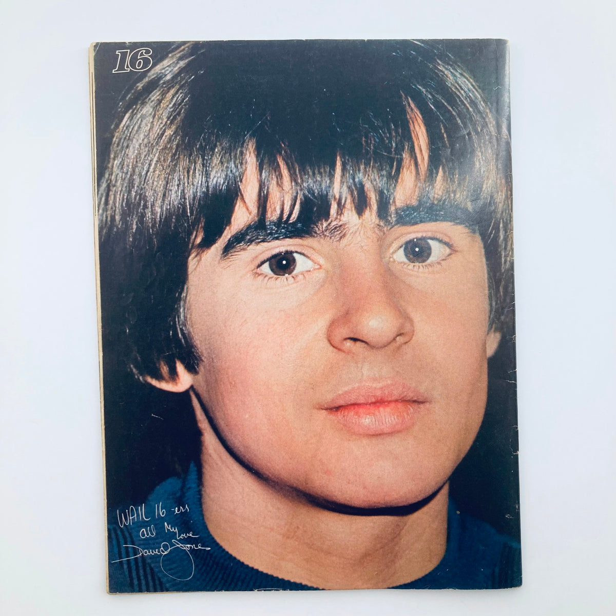 VTG 16 Magazine November 1967 cover image displaying Davy Jones, featuring his youthful appearance and vintage style, capturing the essence of 1960s pop culture.