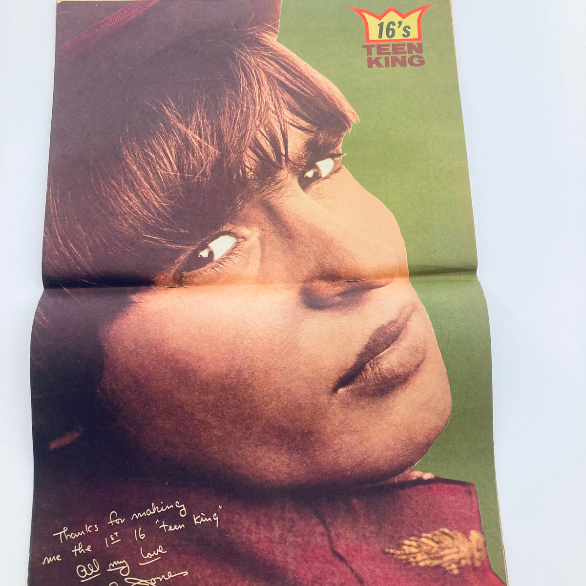 VTG 16 Magazine December 1967 Vol 9 No. 7 Dino & The Rascals No Label featuring a close-up of a young man with a unique hairstyle and expressive eyes, showcasing vintage teen culture.