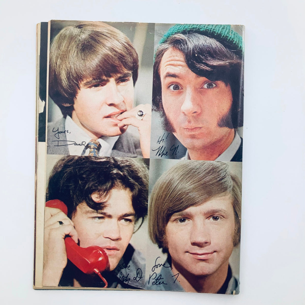 Cover of VTG 16 Magazine December 1967 Vol 9 No. 7 featuring iconic images of Dino and The Rascals, showcasing four portraits of band members with autographs. This vintage magazine captures the essence of 1960s pop culture.