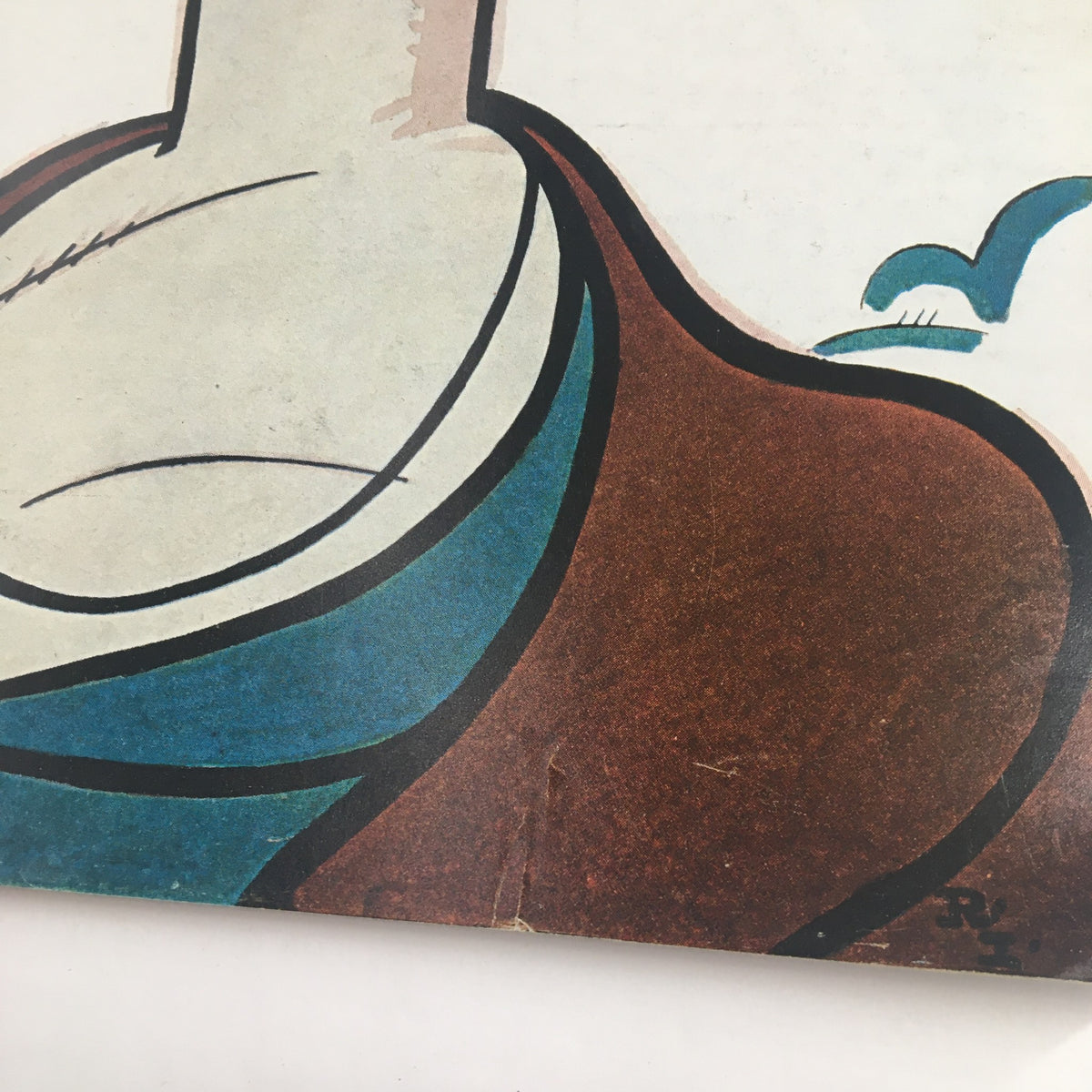 Close-up of The New Yorker Magazine February 23 1976 cover detailing the artistic features, including the man's collar and vibrant color scheme by Rea Irvin.