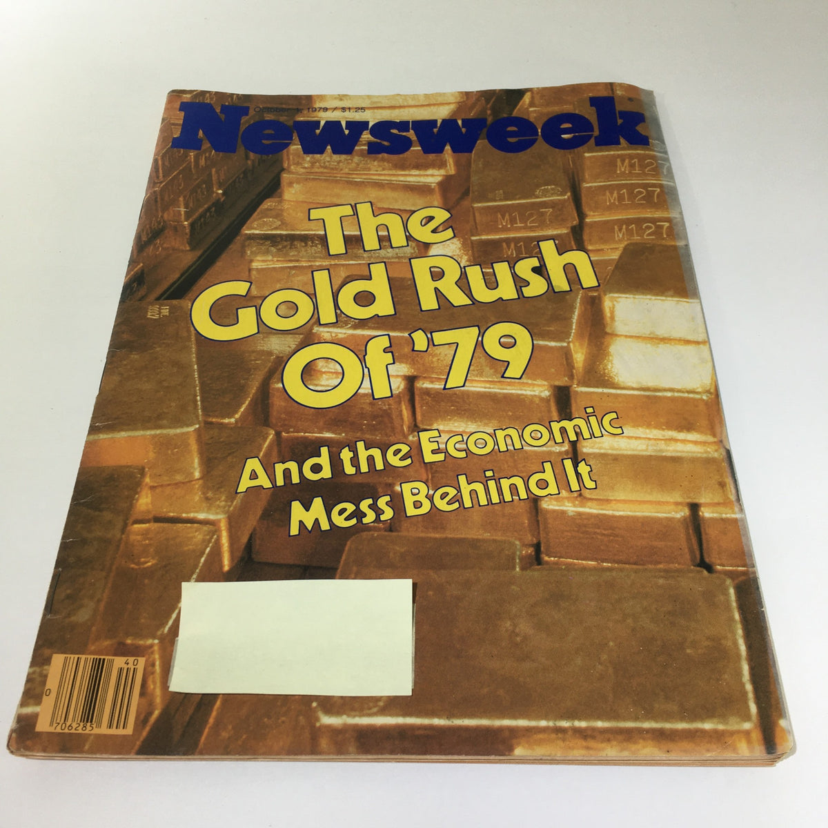 Cover of Newsweek Magazine from October 1, 1979 titled 'The Gold Rush of '79 and the Economic Mess Behind It', featuring gold bars and vivid yellow text.