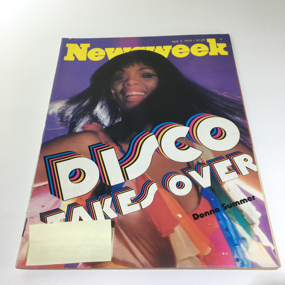 Cover of Newsweek Magazine from April 2, 1979, featuring a vibrant image of Donna Summer with the headline 'DISCO TAKES OVER', representing the disco era and its cultural significance.