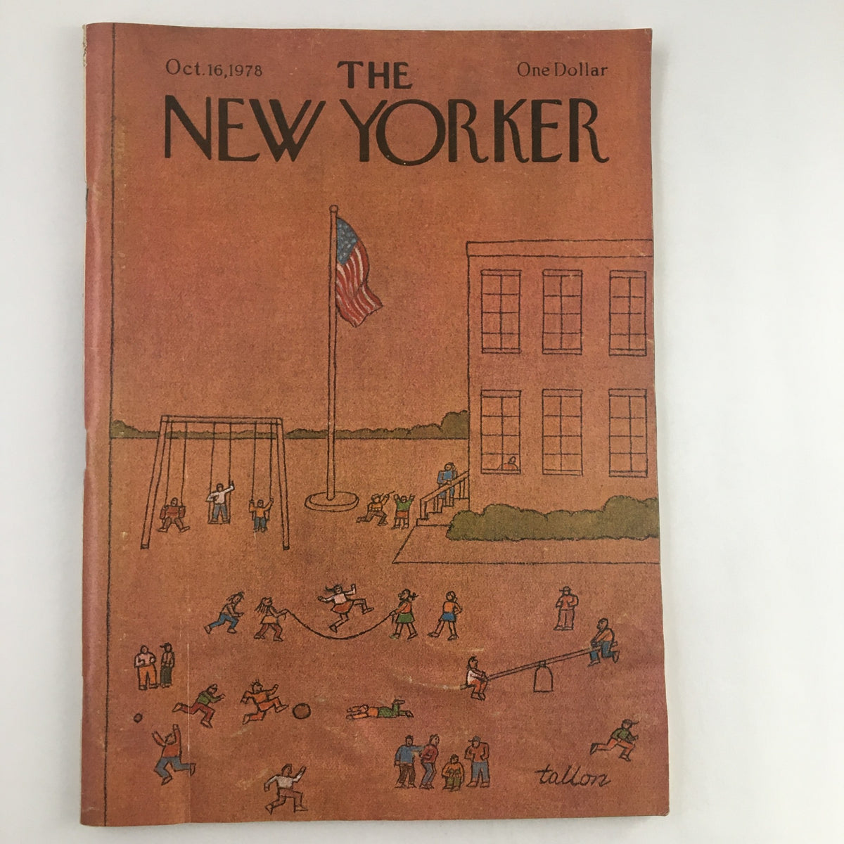 The New Yorker Magazine October 16 1978 School Playground by Robert Tallon