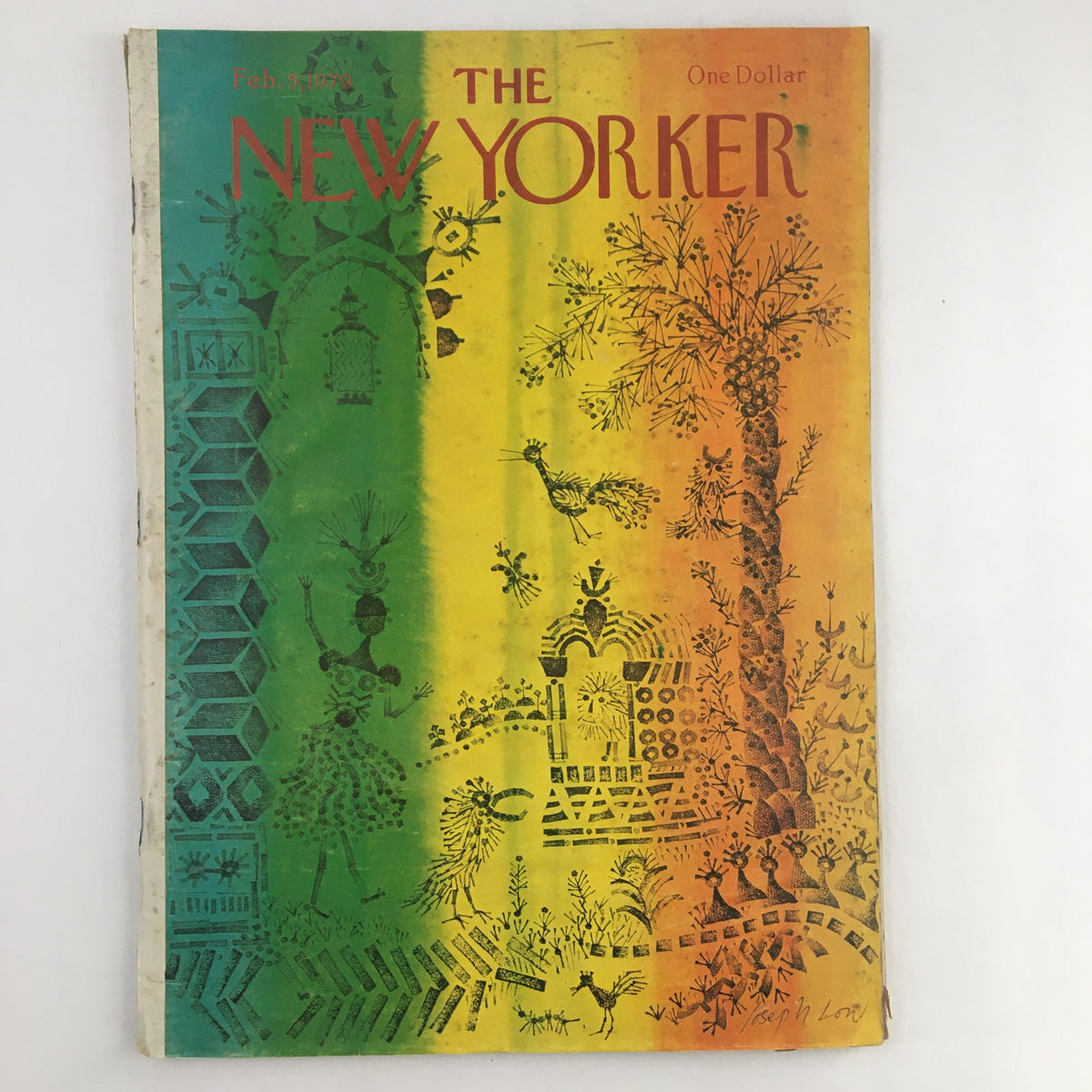 Cover of The New Yorker Magazine dated February 5 1979 featuring the artwork 'Animal Rainbow' by Joseph Low, showcasing vibrant colors and intricate illustrations.
