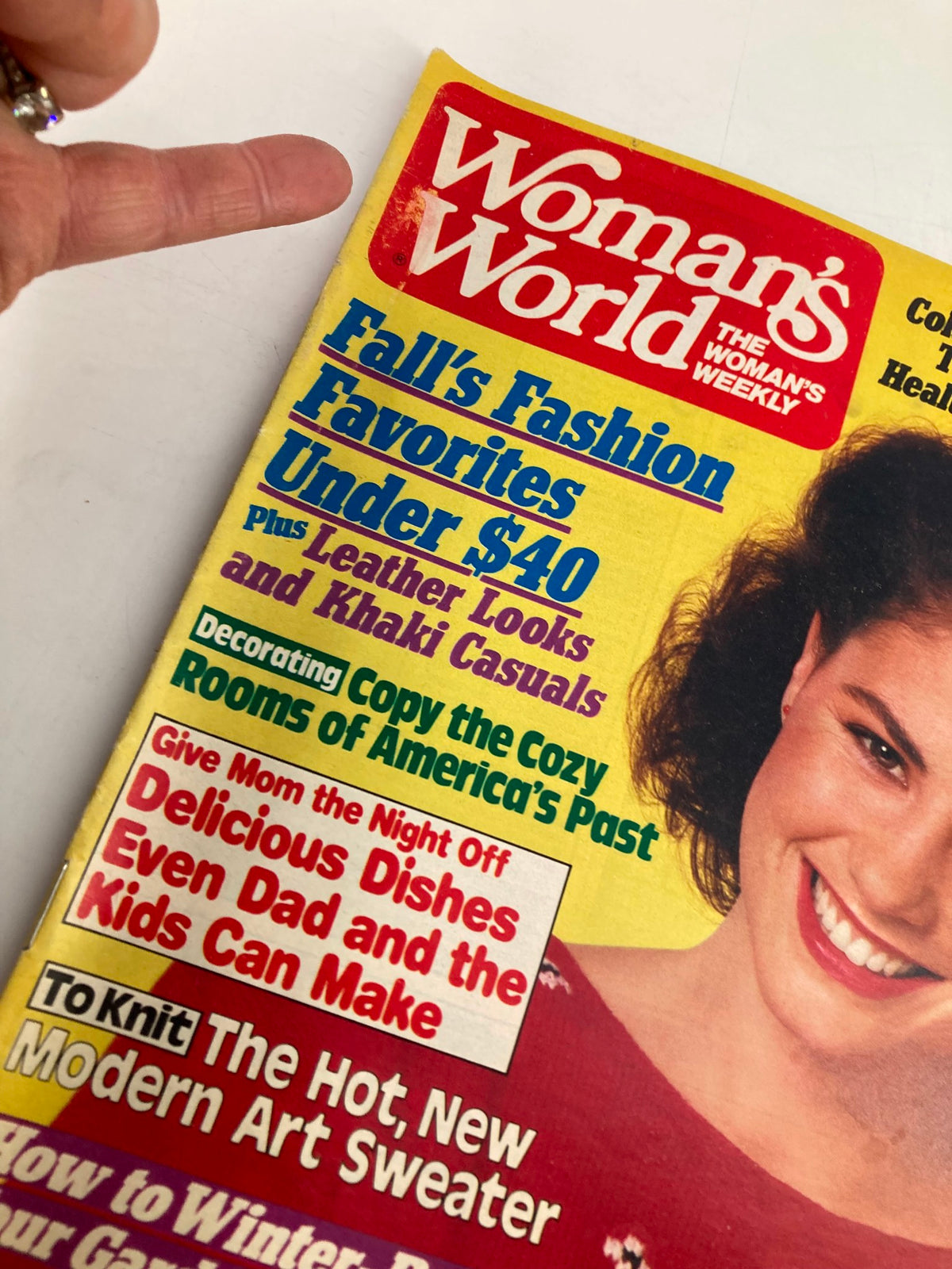 Cover of Woman's World Magazine November 6 1984 featuring fall fashion favorites under $40 and tips for a cozy home decor. Highlights seasonal articles and attractive layout.