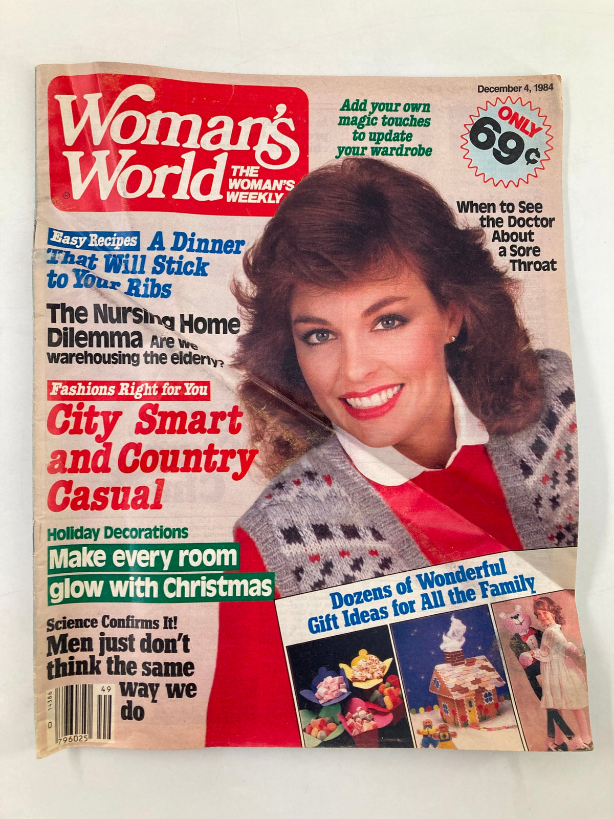 Cover of Woman's World Magazine dated December 4, 1984 featuring the title 'City Smart and Country Casual', highlighting fashion and holiday gift ideas.