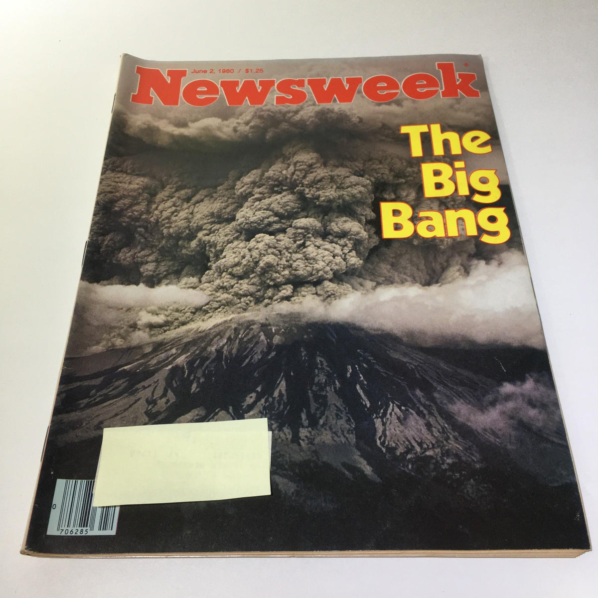 Cover of Newsweek Magazine from June 2, 1980, featuring the headline 'The Big Bang' over an image depicting a volcanic eruption, showcasing the magazine's exploration of scientific themes and cultural insights during that era.