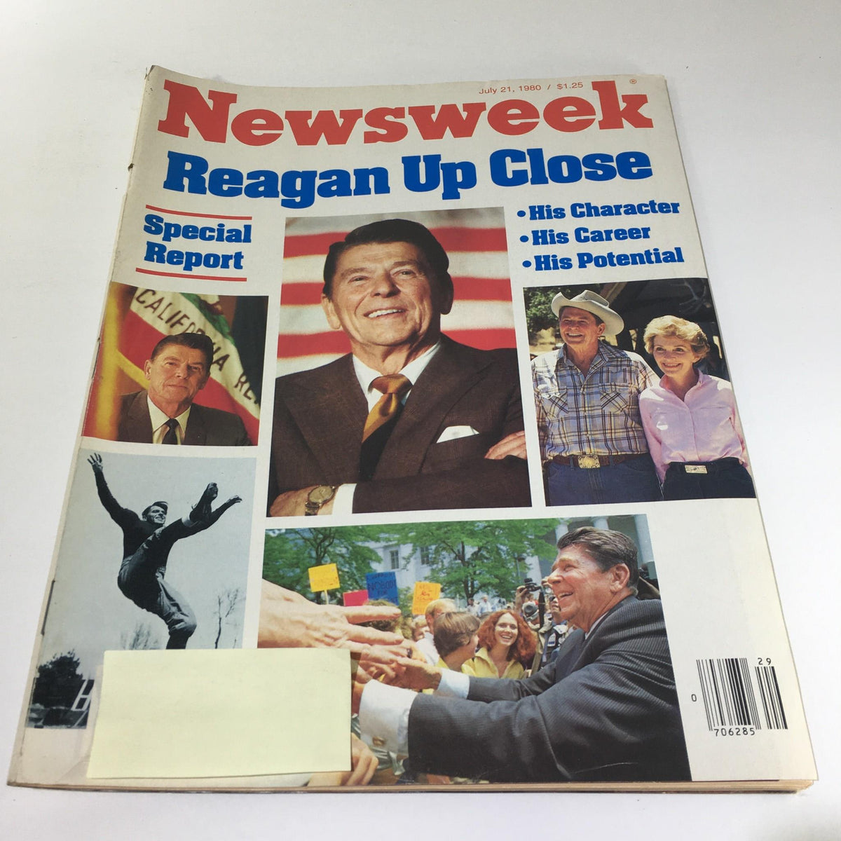 Cover of Newsweek Magazine, July 21, 1980, featuring the special report 'Reagan Up Close.' The magazine includes images of Ronald Reagan and highlights his character, career, and potential during his presidential campaign.