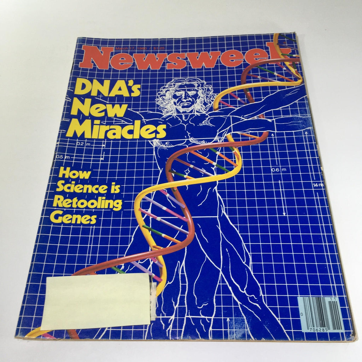Cover of Newsweek Magazine from March 17, 1980, featuring the title 'DNA's New Miracles' and an illustration representing genetic research, highlighting 'How Science is Retooling Genes'.