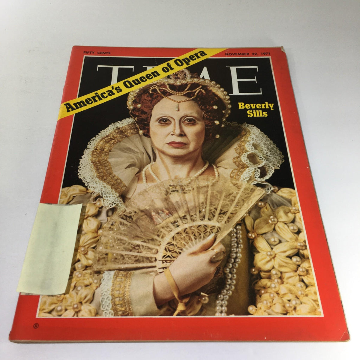 Cover of Time Magazine from November 22, 1971 featuring the title 'America's Queen of Opera: Beverly Sills', showcasing a historic depiction of opera icon Beverly Sills in an elaborate costume holding a fan.