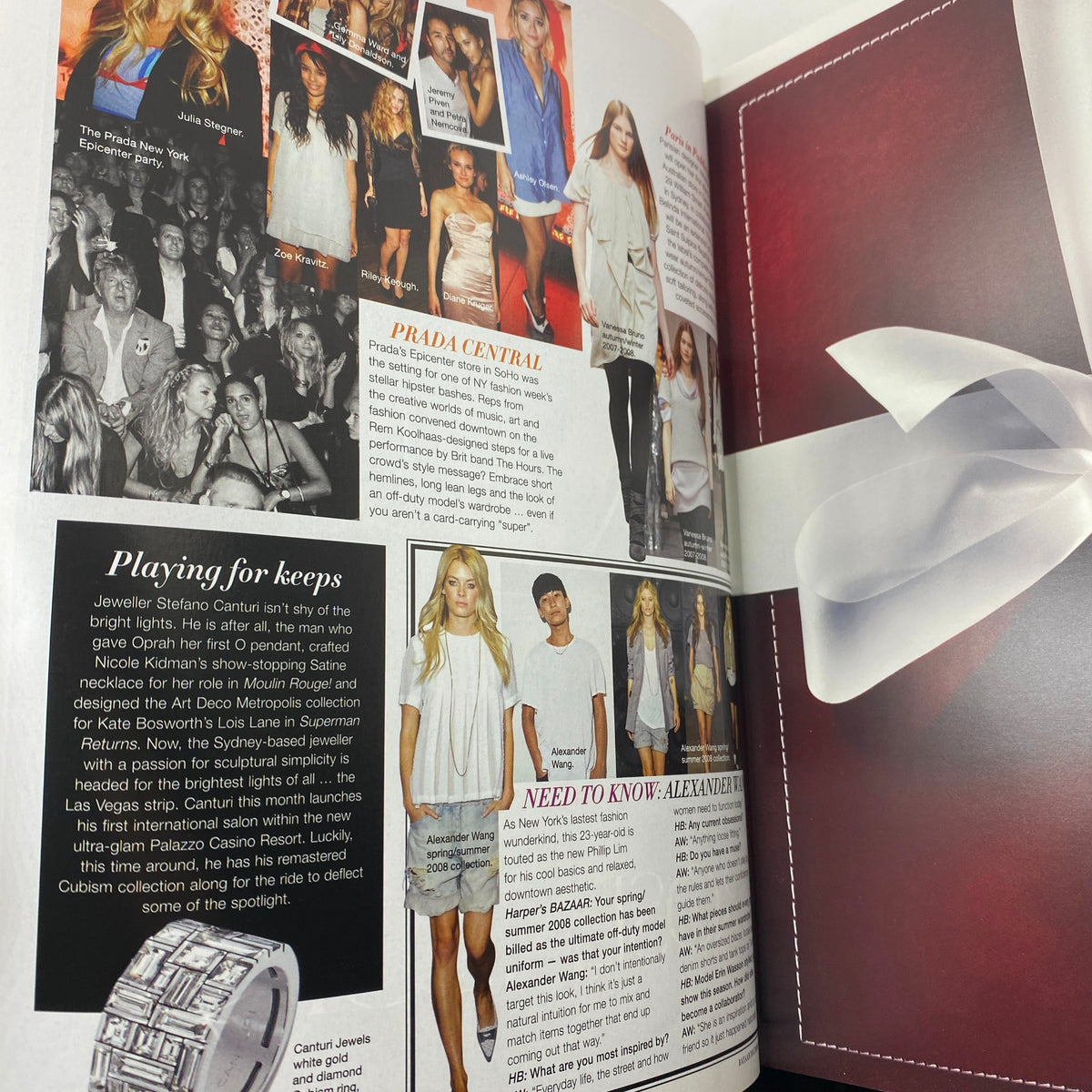 Inside pages of Harper's Bazaar Australia Magazine November 2007, showcasing fashion trends and social events with editorial content.
