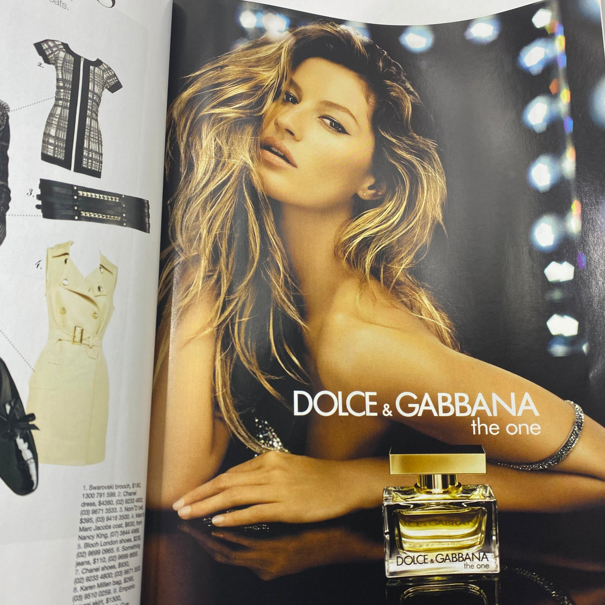 Advertisement page from Harper's Bazaar Australia June 2008 for Dolce & Gabbana fragrance, displaying the stylish campaign featuring a model.