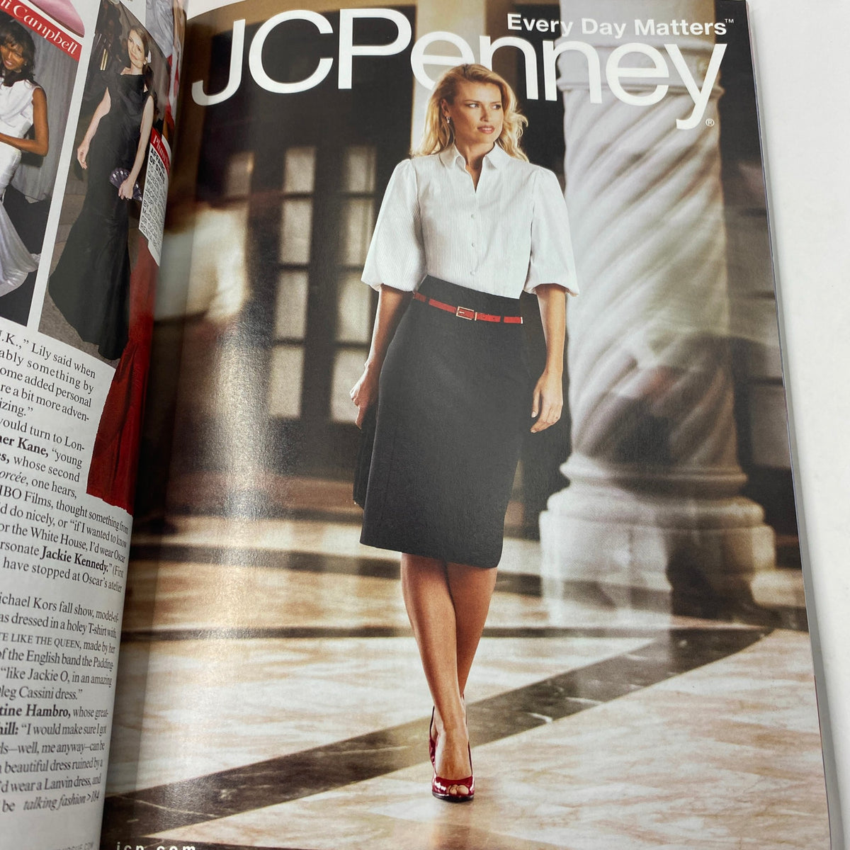 Vogue Magazine April 2007 feature showcasing a JC Penney fashion spread with a model wearing a stylish ensemble, promoting everyday elegance.