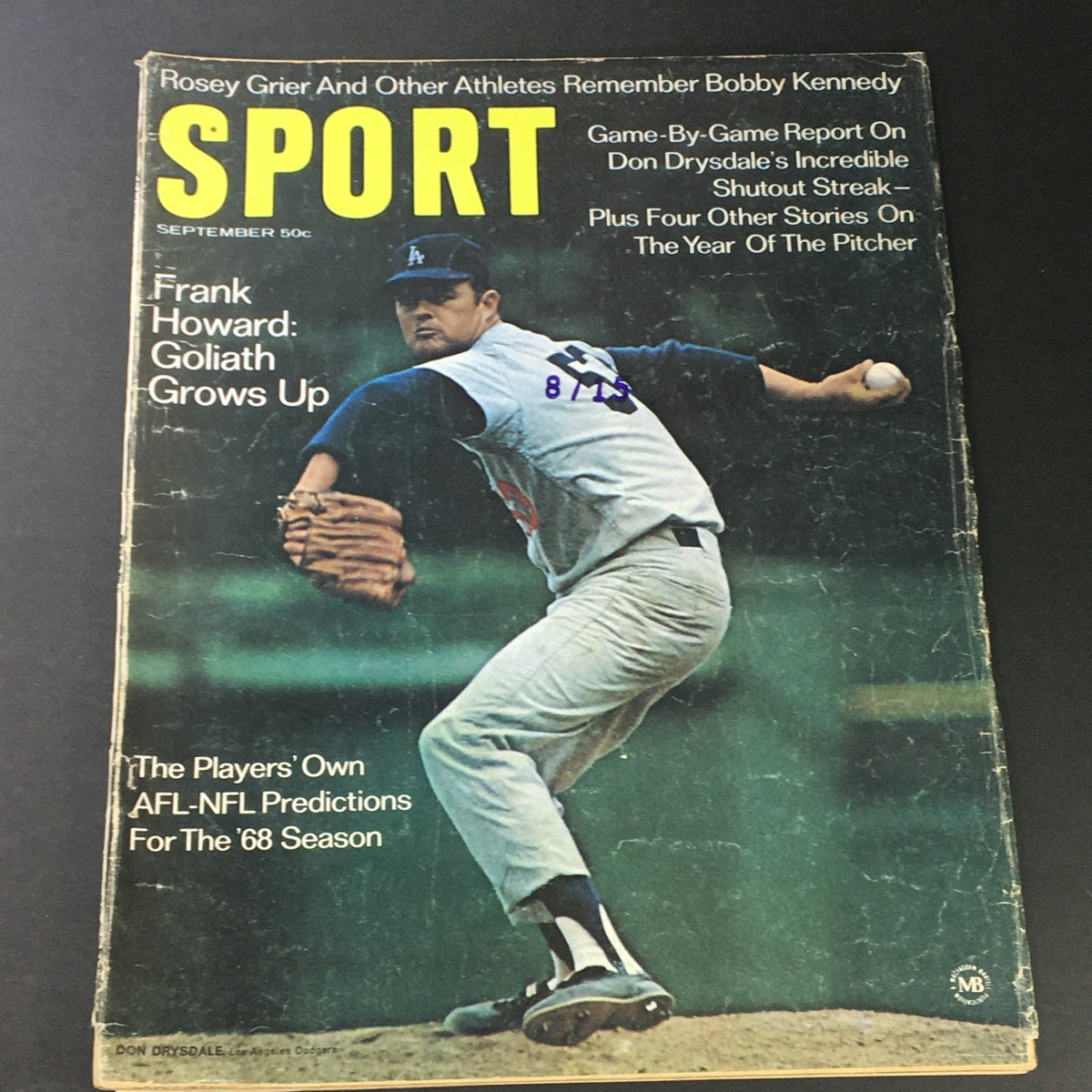 VTG Sport Magazine September 1968 featuring Frank Howard on the cover, showcasing a pitcher in action. This vintage sports publication captures the essence of late '60s baseball.