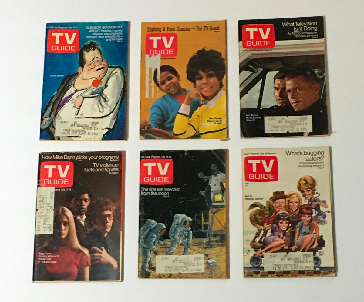 Collectible TV Guide Magazine covers showcasing important television moments from 1969. Complete Year Of TV Guide Magazines 1969, 52 Issues- Special Issue Fall Preview.