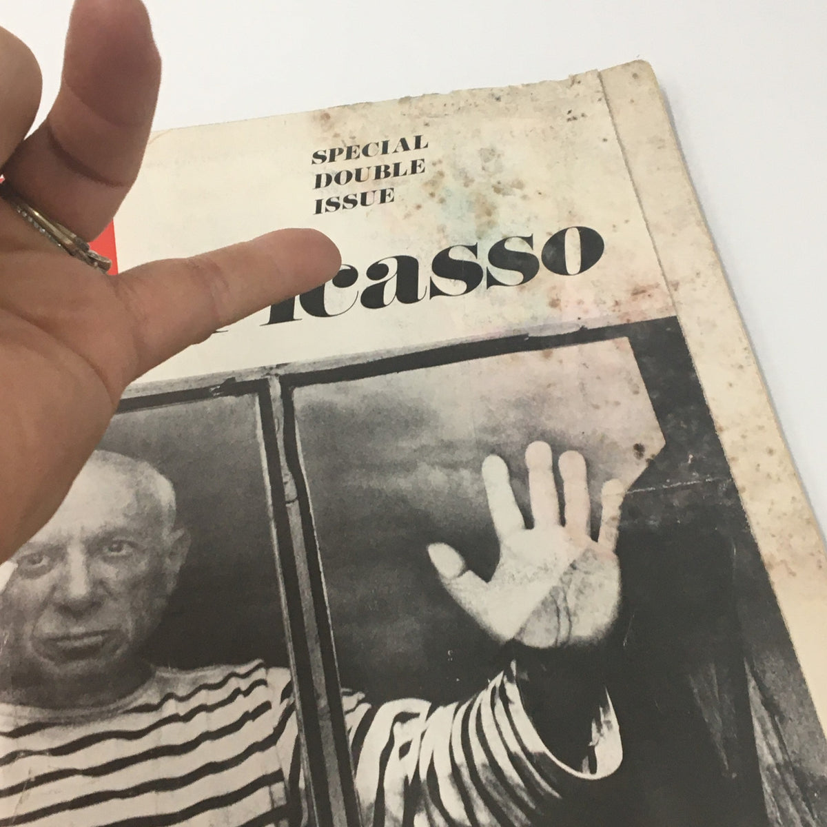 Close-up of the VTG Life Magazine December 27, 1968 cover featuring Pablo Picasso, highlighting the 'Special Double Issue' text and Picasso's iconic pose.