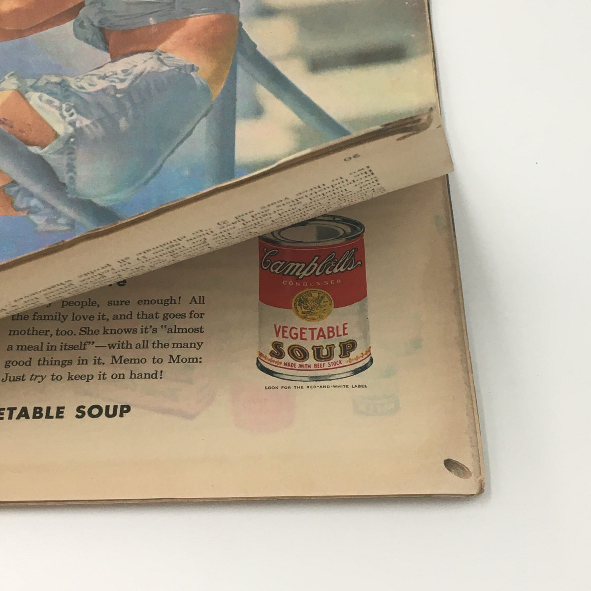 Interior page of VTG Life Magazine December 29 1947 showcasing an advertisement for Campbell's Vegetable Soup.