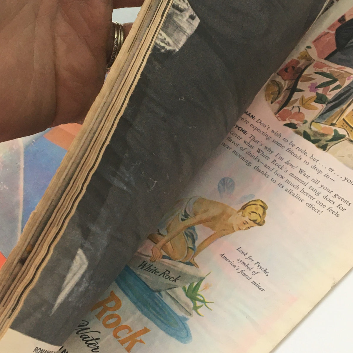 Interior page of VTG Life Magazine December 29 1947 illustrating an advertisement for White Rock mineral water.
