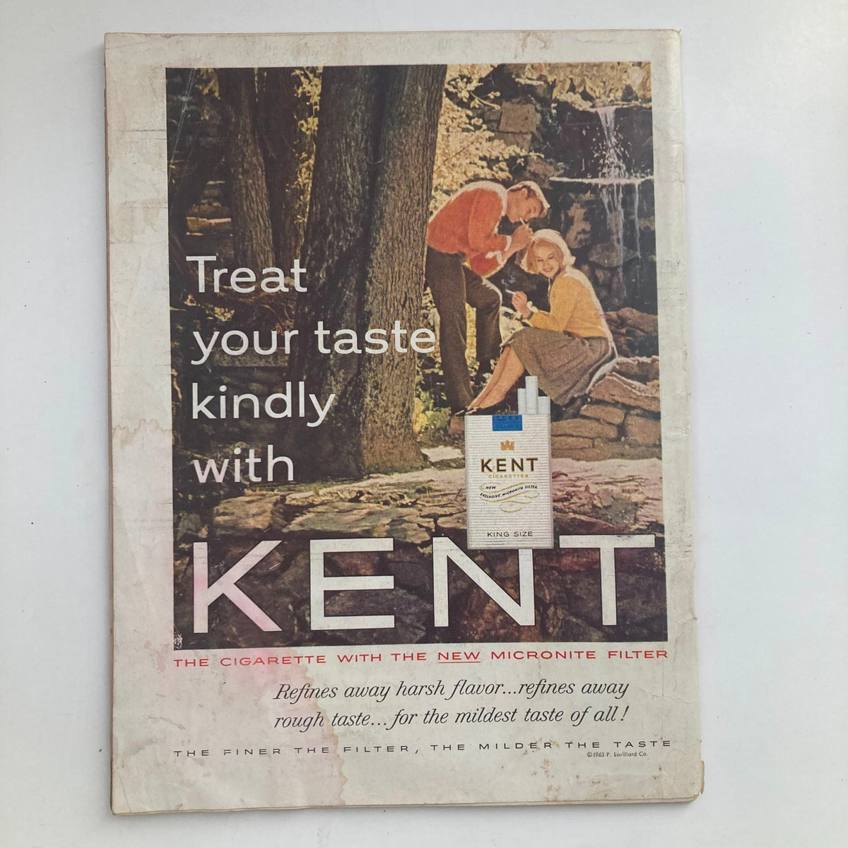 Advertisement page for Kent cigarettes in the VTG Time Magazine May 24 1963, showcasing vintage branding and lifestyle imagery.