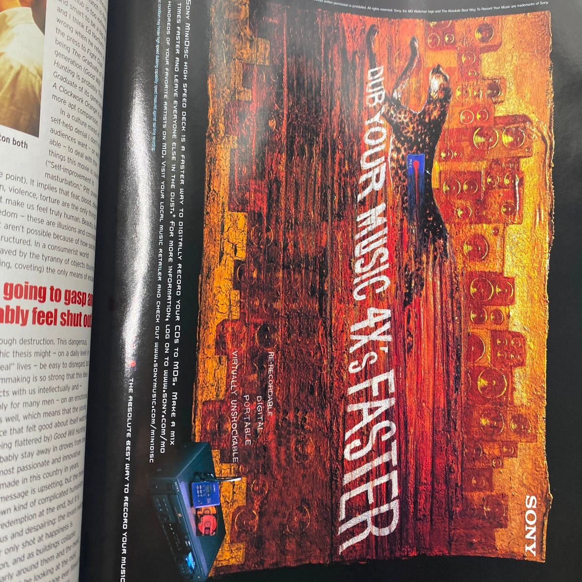 Advertisement featured in Gear Magazine December 1999, showcasing music recording technology and a striking design alongside the title 'Gear Magazine December 1999 Actress Kirsten Dunst Cover VG.'