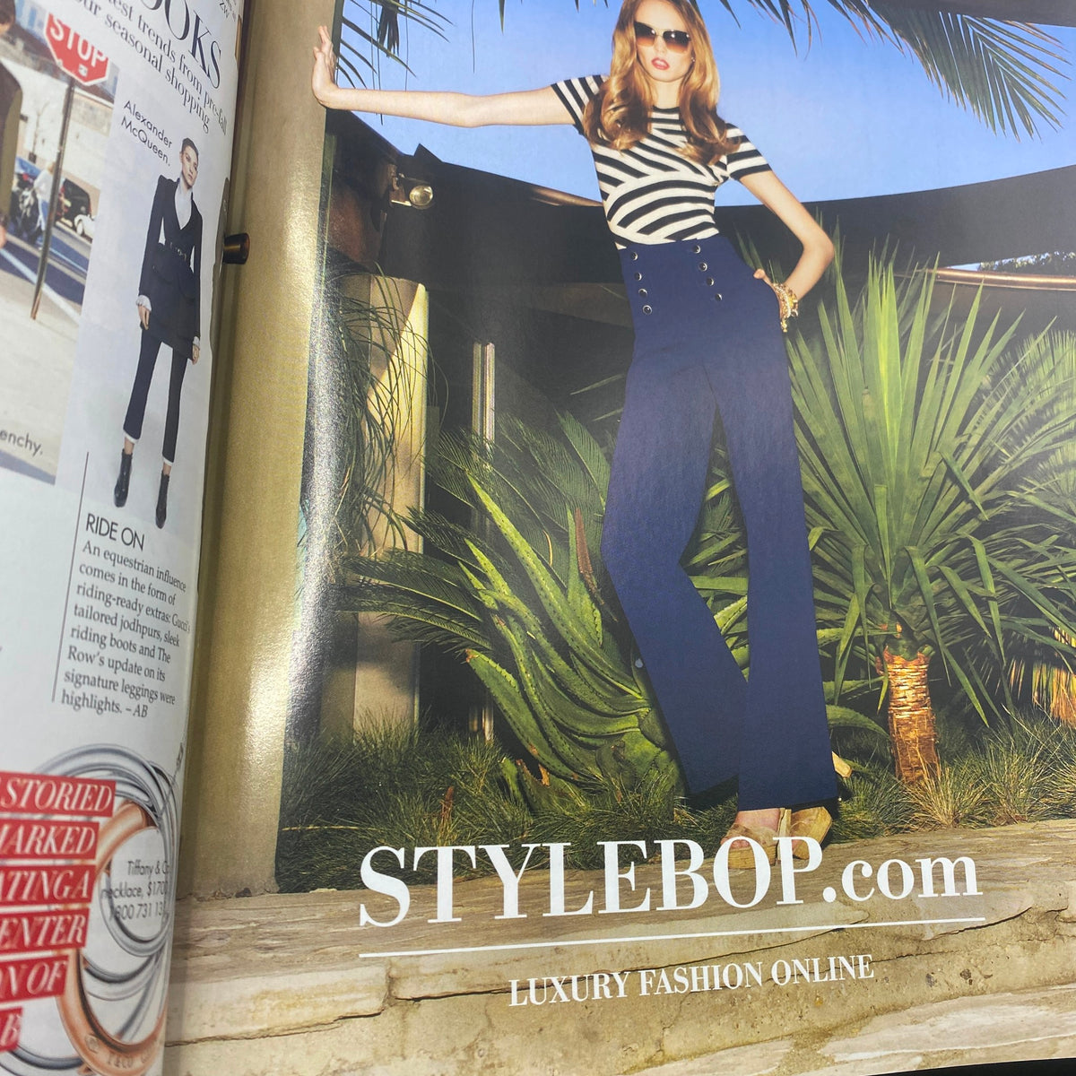 Fashion spread featuring luxury styles from STYLEBOP.com in Harper's Bazaar Australia April 2012, highlighting trends of the era in the issue with Taylor Swift on the cover.
